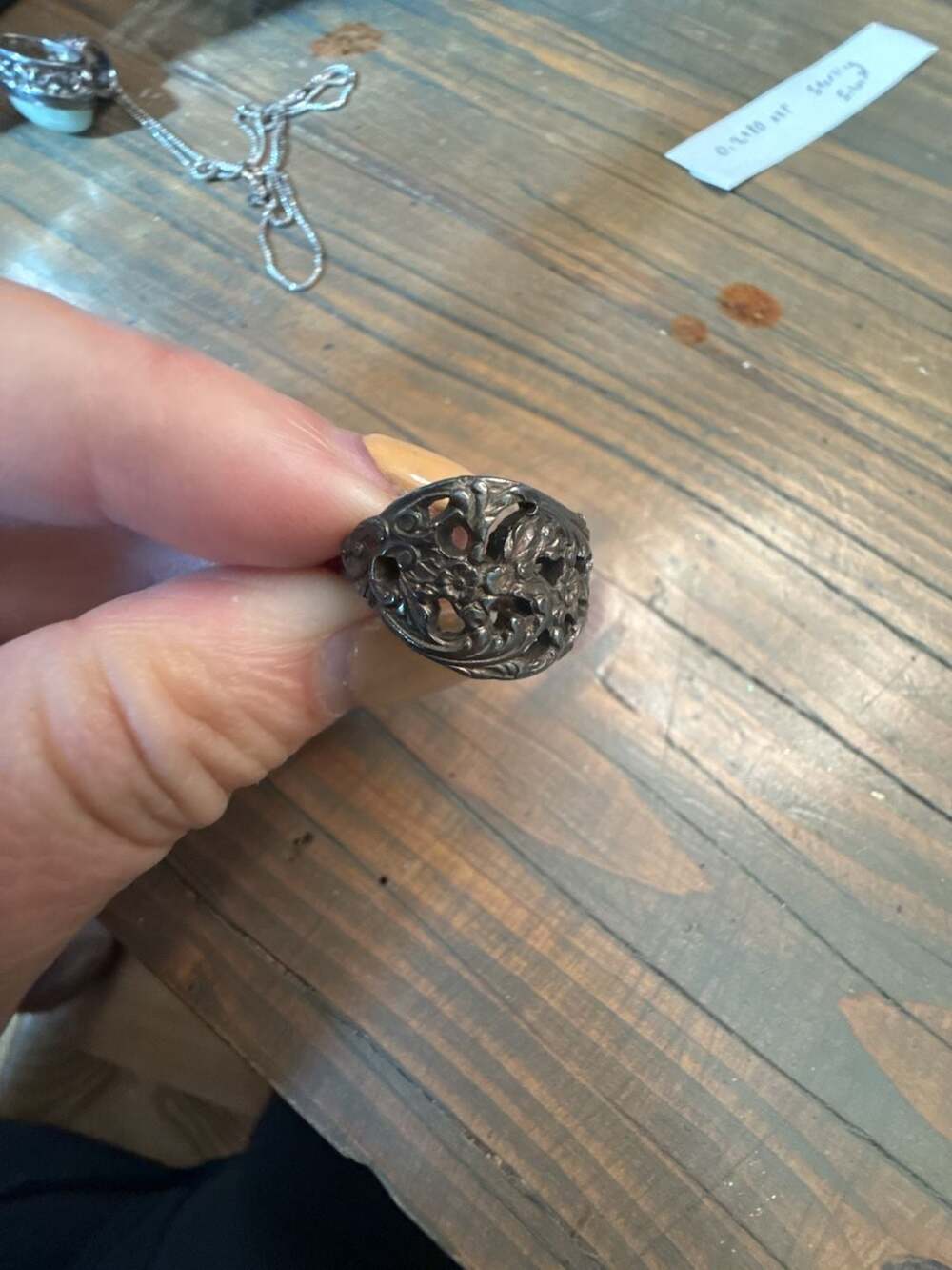 Reed And Barton Sterling Silver Floral Spoon Ring